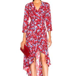 Alexis Lorna Rouge Floral Wrap Dress Small